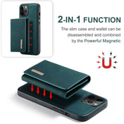 For iPhone 12 / 12 Pro DG.MING M1 Series 3-Fold Multi Card Wallet + Magnetic Back Cover Shockproof Case with Holder Function(Green) Eurekaonline