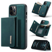 For iPhone 12 / 12 Pro DG.MING M1 Series 3-Fold Multi Card Wallet + Magnetic Back Cover Shockproof Case with Holder Function(Green) Eurekaonline