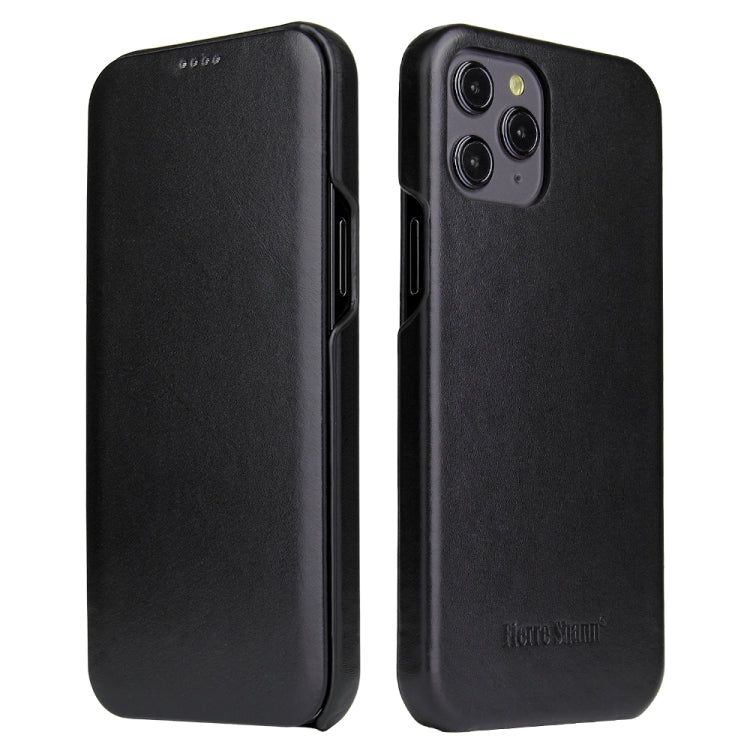 For iPhone 12 / 12 Pro Fierre Shann Business Magnetic Horizontal Flip Genuine Leather Case(Black) Eurekaonline