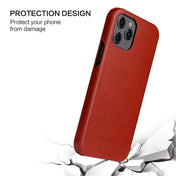 For iPhone 12 / 12 Pro Fierre Shann Business Magnetic Horizontal Flip Genuine Leather Case(Brown) Eurekaonline