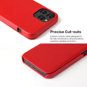 For iPhone 12 / 12 Pro Fierre Shann Business Magnetic Horizontal Flip Genuine Leather Case(Red) Eurekaonline