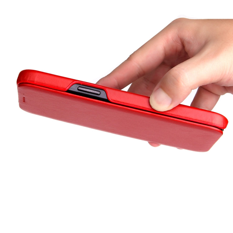 For iPhone 12 / 12 Pro Fierre Shann Business Magnetic Horizontal Flip Genuine Leather Case(Red) Eurekaonline