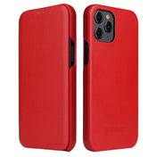 For iPhone 12 / 12 Pro Fierre Shann Business Magnetic Horizontal Flip Genuine Leather Case(Red) Eurekaonline