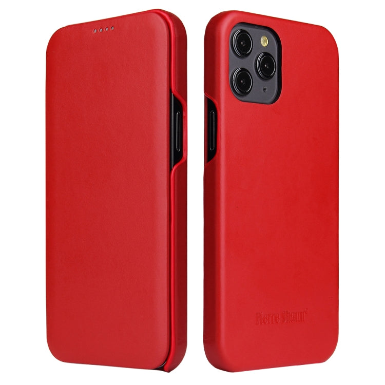  12 Pro Fierre Shann Business Magnetic Horizontal Flip Genuine Leather Case(Red) Eurekaonline