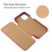 For iPhone 12 / 12 Pro Fierre Shann Business Magnetic Horizontal Flip Genuine Leather Case(Red) Eurekaonline