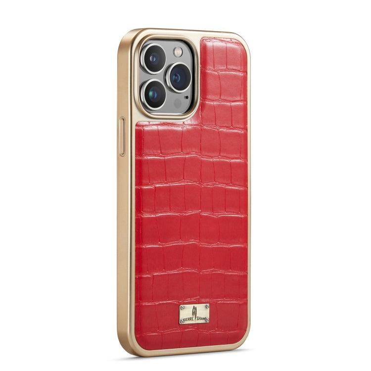  12 Pro Fierre Shann Crocodile Texture Electroplating PU Phone Case(Red) Eurekaonline