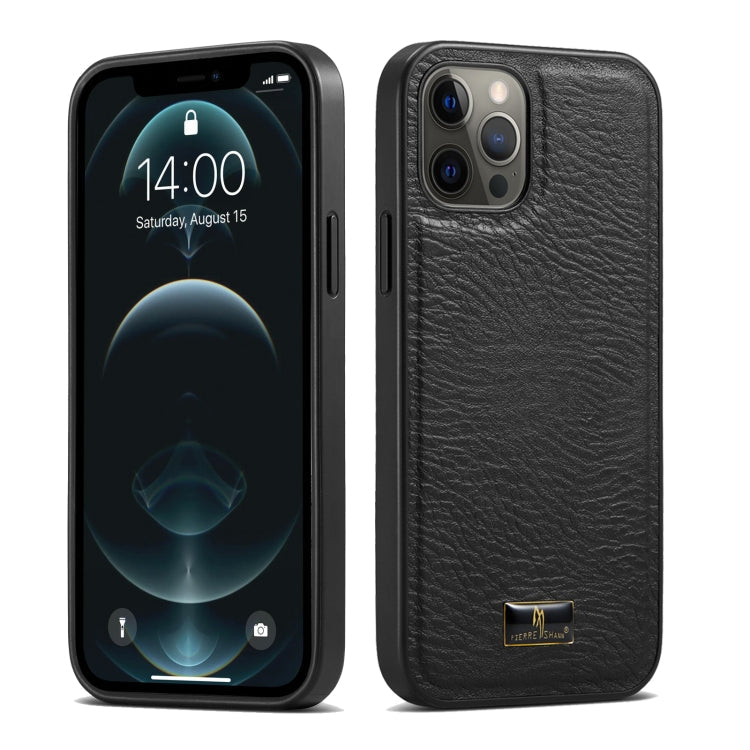  12 Pro Fierre Shann Leather Texture Phone Back Cover Case(Cowhide Black) Eurekaonline
