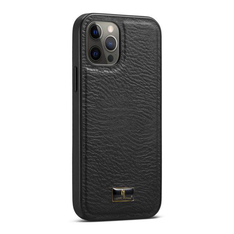  12 Pro Fierre Shann Leather Texture Phone Back Cover Case(Cowhide Black) Eurekaonline
