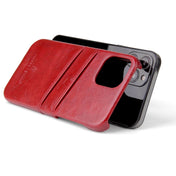 For iPhone 12 / 12 Pro Fierre Shann Retro Oil Wax Texture PU Leather Case with Card Slots(Red) Eurekaonline