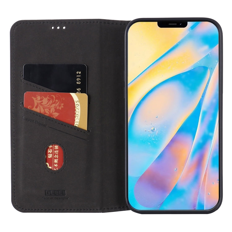 For iPhone 12 / 12 Pro GEBEI PU+TPU Horizontal Flip Protective Case with Holder & Card Slots(Black) Eurekaonline