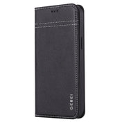 For iPhone 12 / 12 Pro GEBEI Top-grain Leather Horizontal Flip Protective Case with Holder & Card Slots(Black) Eurekaonline