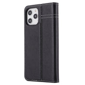 For iPhone 12 / 12 Pro GEBEI Top-grain Leather Horizontal Flip Protective Case with Holder & Card Slots(Black) Eurekaonline