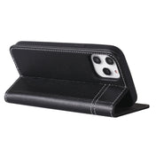 For iPhone 12 / 12 Pro GEBEI Top-grain Leather Horizontal Flip Protective Case with Holder & Card Slots(Black) Eurekaonline