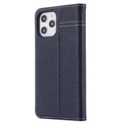 For iPhone 12 / 12 Pro GEBEI Top-grain Leather Horizontal Flip Protective Case with Holder & Card Slots(Blue) Eurekaonline