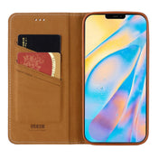 For iPhone 12 / 12 Pro GEBEI Top-grain Leather Horizontal Flip Protective Case with Holder & Card Slots(Brown) Eurekaonline