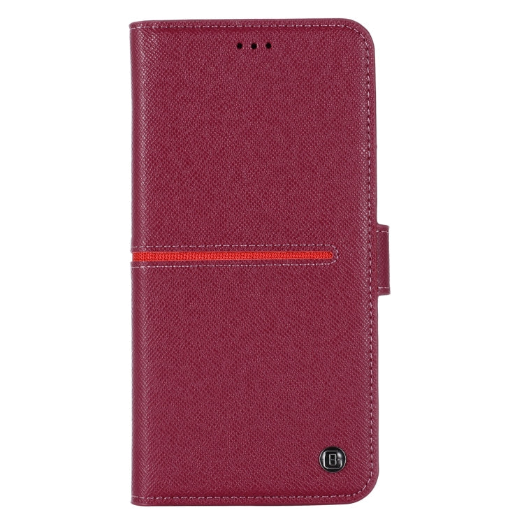  12 Pro GEBEI Top-grain Leather Horizontal Flip Protective Case with Holder & Card Slots & Wallet & Photo Frame(Wine Red) Eurekaonline