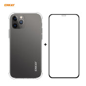 For iPhone 12 / 12 Pro Hat-Prince ENKAY 2 in 1 Clear TPU Soft Case Shockproof Cover + 0.26mm 9H 2.5D Full Glue Full Coverage Tempered Glass Protector Film Eurekaonline