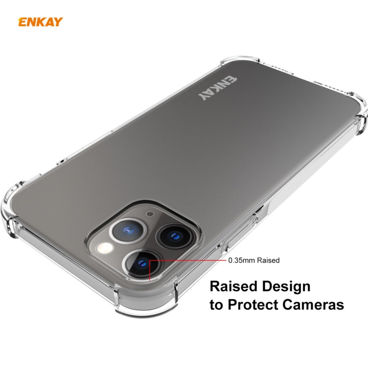 For iPhone 12 / 12 Pro Hat-Prince ENKAY 2 in 1 Clear TPU Soft Case Shockproof Cover + 0.26mm 9H 2.5D Full Glue Full Coverage Tempered Glass Protector Film Eurekaonline