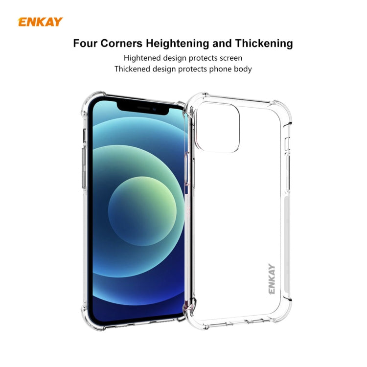 For iPhone 12 / 12 Pro Hat-Prince ENKAY 2 in 1 Clear TPU Soft Case Shockproof Cover + 0.26mm 9H 2.5D Full Glue Full Coverage Tempered Glass Protector Film Eurekaonline