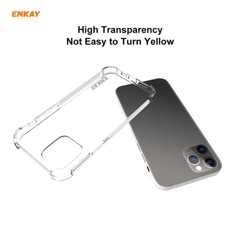 For iPhone 12 / 12 Pro Hat-Prince ENKAY 2 in 1 Clear TPU Soft Case Shockproof Cover + 0.26mm 9H 2.5D Tempered Glass Protector Film Eurekaonline