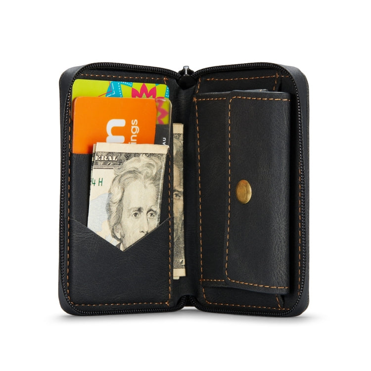 For iPhone 12 / 12 Pro JEEHOOD Magnetic Zipper Horizontal Flip Leather Case with Holder & Card Slot & Wallet(Black) Eurekaonline