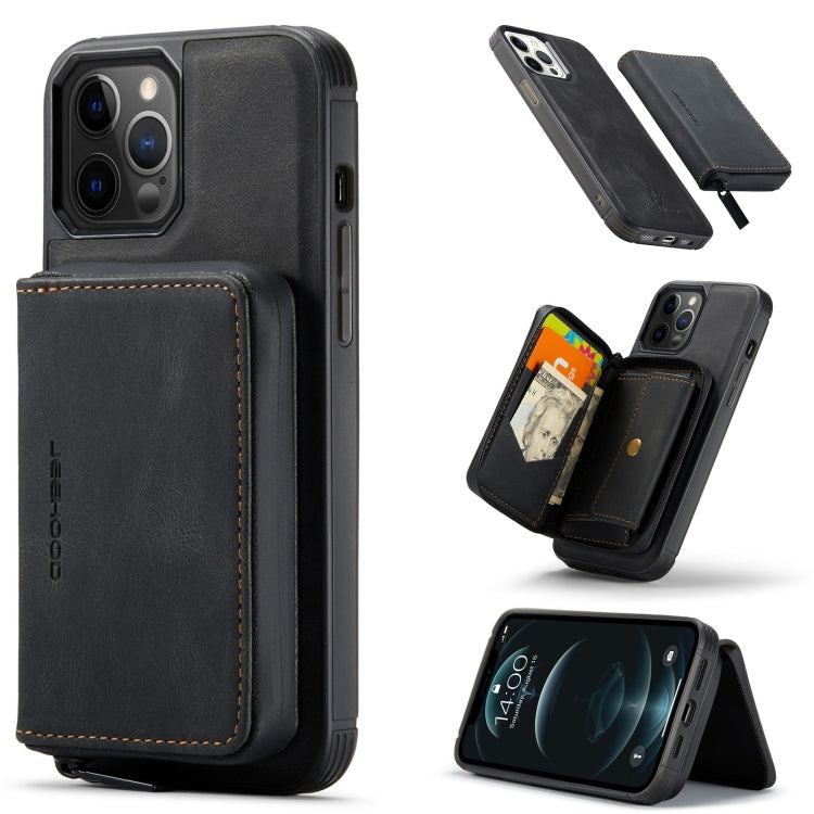  12 Pro JEEHOOD Magnetic Zipper Horizontal Flip Leather Case with Holder & Card Slot & Wallet(Black) Eurekaonline