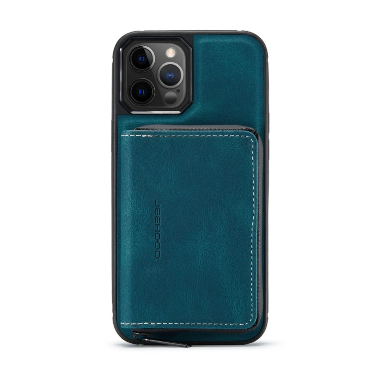  12 Pro JEEHOOD Magnetic Zipper Horizontal Flip Leather Case with Holder & Card Slot & Wallet(Blue) Eurekaonline