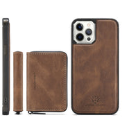 For iPhone 12 / 12 Pro JEEHOOD Magnetic Zipper Horizontal Flip Leather Case with Holder & Card Slot & Wallet(Brown) Eurekaonline