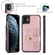 For iPhone 12 / 12 Pro JEEHOOD RFID Blocking Anti-Theft Wallet Phone Case(Pink) Eurekaonline