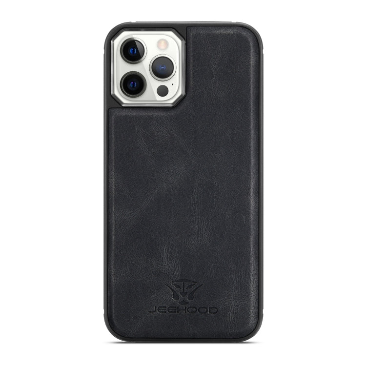 For iPhone 12 / 12 Pro JEEHOOD Retro Magnetic Detachable Protective Case with Wallet & Card Slot & Holder(Black) Eurekaonline