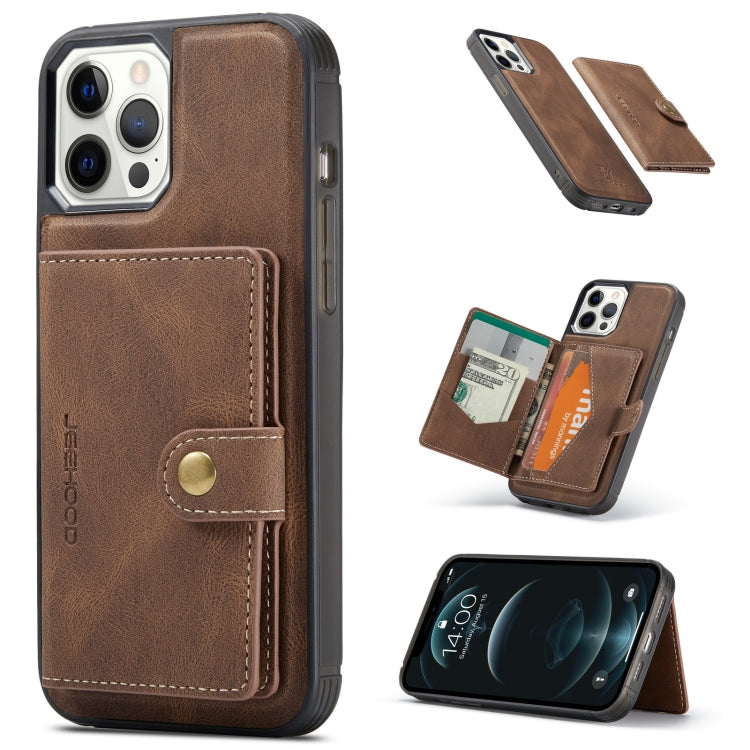  12 Pro JEEHOOD Retro Magnetic Detachable Protective Case with Wallet & Card Slot & Holder(Brown) Eurekaonline