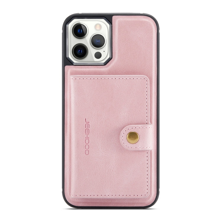  12 Pro JEEHOOD Retro Magnetic Detachable Protective Case with Wallet & Card Slot & Holder(Pink) Eurekaonline