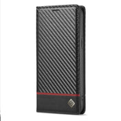 For iPhone 12 / 12 Pro LC.IMEEKE Carbon Fiber PU + TPU Horizontal Flip Leather Case with Holder & Card Slot & Wallet(Horizontal Black) Eurekaonline