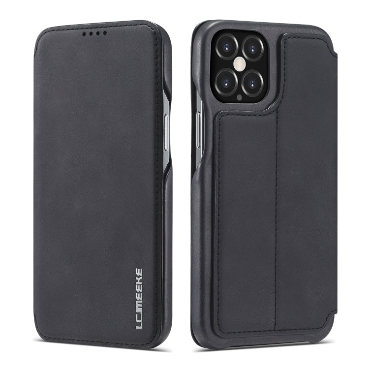  12 Pro LC.IMEEKE Hon Ancient Series Horizontal Flip Leather Case with Holder & Card Slot(Black) Eurekaonline