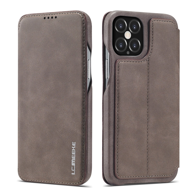 For iPhone 12 / 12 Pro LC.IMEEKE Hon Ancient Series Horizontal Flip Leather Case with Holder & Card Slot(Coffee) Eurekaonline