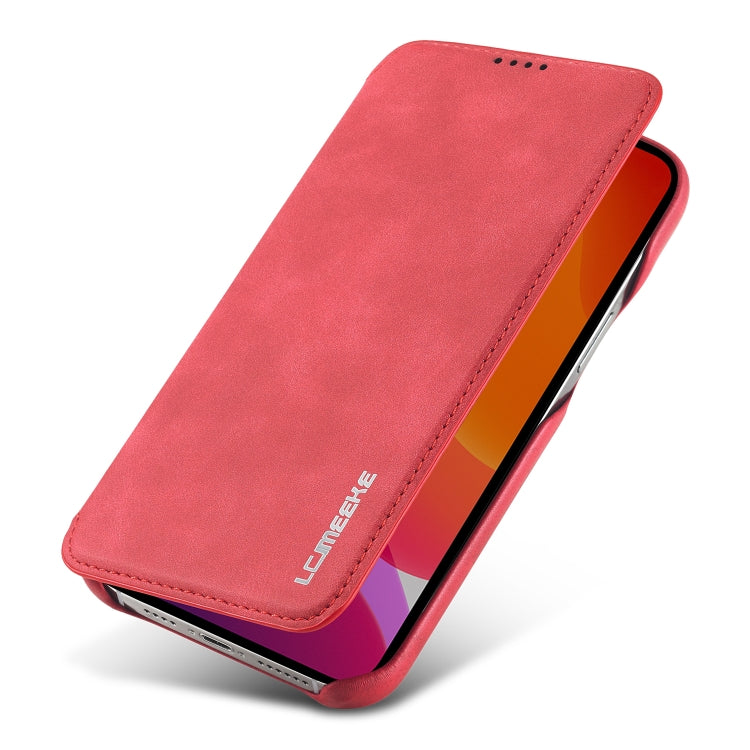 For iPhone 12 / 12 Pro LC.IMEEKE Hon Ancient Series Horizontal Flip Leather Case with Holder & Card Slot(Red) Eurekaonline