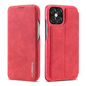 For iPhone 12 / 12 Pro LC.IMEEKE Hon Ancient Series Horizontal Flip Leather Case with Holder & Card Slot(Red) Eurekaonline