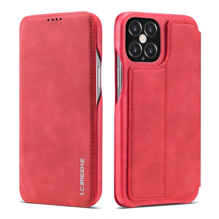  12 Pro LC.IMEEKE Hon Ancient Series Horizontal Flip Leather Case with Holder & Card Slot(Red) Eurekaonline