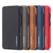 For iPhone 12 / 12 Pro LC.IMEEKE Hon Ancient Series Horizontal Flip Leather Case with Holder & Card Slot(Red) Eurekaonline