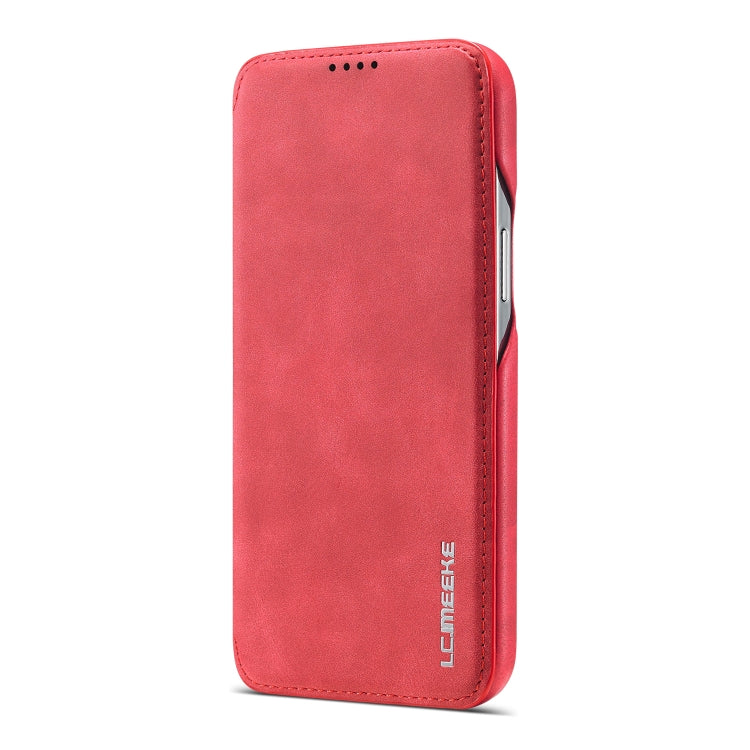 For iPhone 12 / 12 Pro LC.IMEEKE Hon Ancient Series Horizontal Flip Leather Case with Holder & Card Slot(Red) Eurekaonline