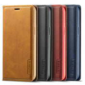 For iPhone 12 / 12 Pro LC.IMEEKE LC-001 Series PU + TPU Color Matching Frosted Horizontal Flip Leather Case with Holder & Card Slot(Brown) Eurekaonline