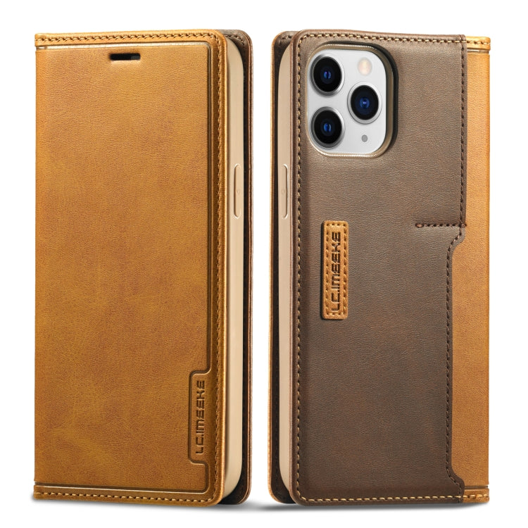  12 Pro LC.IMEEKE LC-001 Series PU + TPU Color Matching Frosted Horizontal Flip Leather Case with Holder & Card Slot(Brown) Eurekaonline