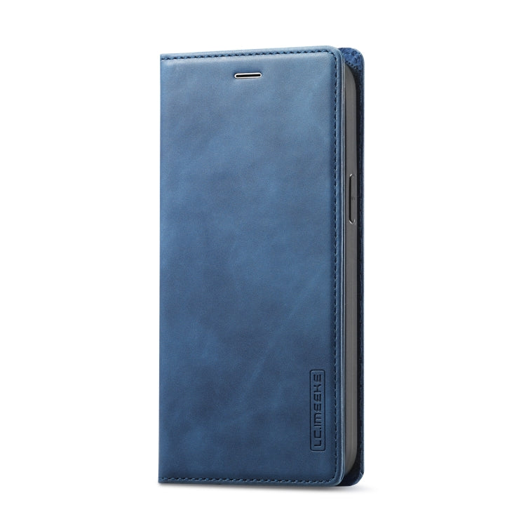  12 Pro LC.IMEEKE Strong Magnetism Ultra-thin Horizontal Flip Shockproof Matte TPU + PU Leather Case with Holder & Card Slots & Wallet(Blue) Eurekaonline