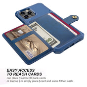 For iPhone 12 / 12 Pro Magnetic Wallet Card Bag Leather Case(Navy Blue) Eurekaonline