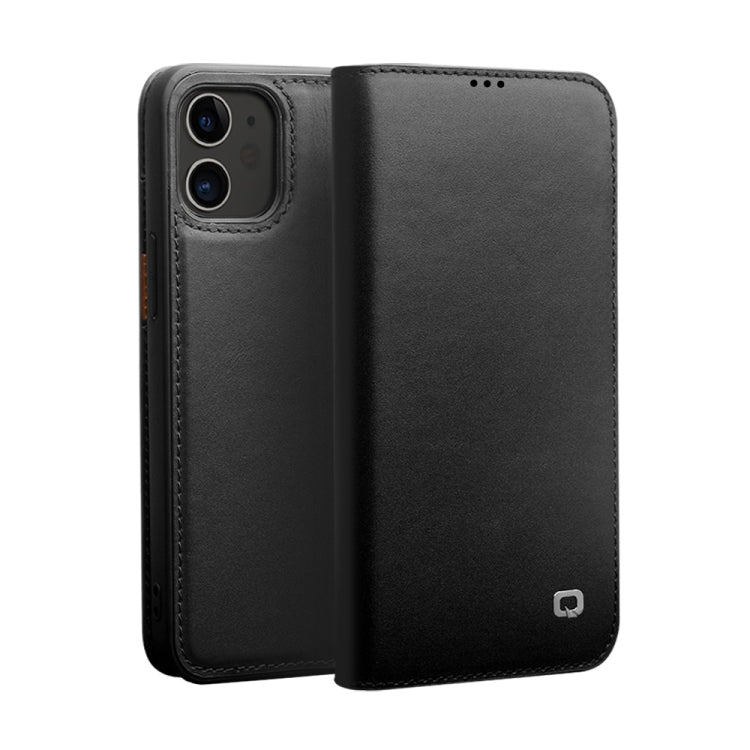 For iPhone 12 / 12 Pro QIALINO Business Horizontal Flip Leather Case with Holder & Card Slots & Wallet(Black) Eurekaonline