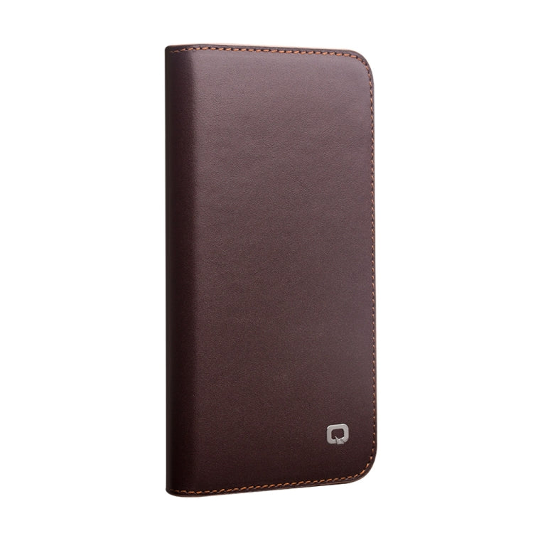 For iPhone 12 / 12 Pro QIALINO Business Horizontal Flip Leather Case with Holder & Card Slots & Wallet(Brown) Eurekaonline