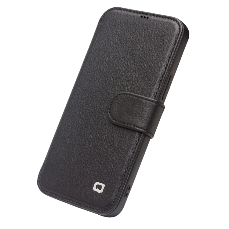 For iPhone 12 / 12 Pro QIALINO Business Magnetic Horizontal Flip Leather Case with Card Slots & Wallet(Black) Eurekaonline