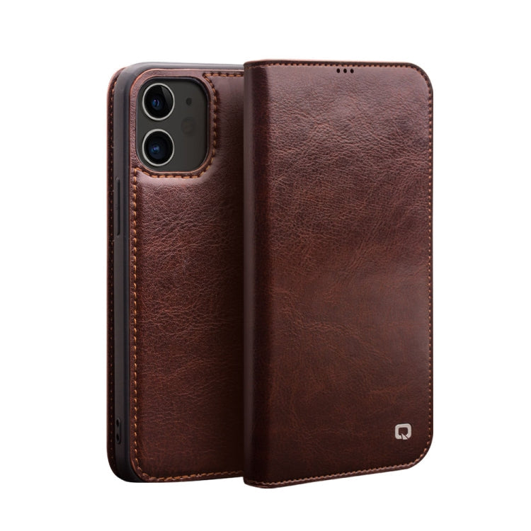  12 Pro QIALINO Horizontal Flip Leather Case with Holder & Card Slots & Wallet(Brown) Eurekaonline