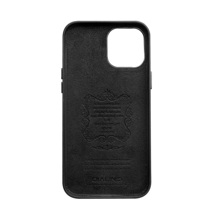  12 Pro QIALINO Shockproof Cowhide Leather Protective Case(Black) Eurekaonline