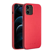 For iPhone 12 / 12 Pro QIALINO Shockproof Cowhide Leather Protective Case(Red) Eurekaonline